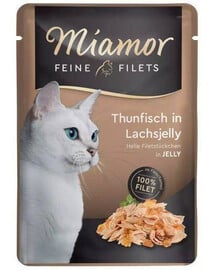 MIAMOR Feline Filets z tuniaka a lososa vo vrecku so želé 100 g