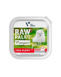 VETEXPERT RAW PALEO paštéta Puppy Mini Beef 150 g paštéta pre šteňatá hovädzie mäso
