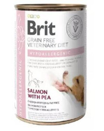 BRIT Veterinary Diet hypoalergénne krmivo pre psov Losos&Pea pre alergikov 400 g