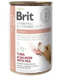 BRIT Veterinary Diet Renal Tuna&Salmon&Pea krmivo pre psov na podporu obličiek 400 g