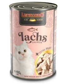 LEONARDO losos s extra filetom mokré krmivo pre mačky 400 g