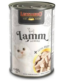 LEONARDO jahňacie mäso s extra filetom mokré krmivo pre mačky 400 g