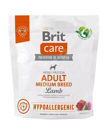 Brit care dog hypoallergenic adult medium lamb granule pre dospelé psy stredných plemien 1 kg