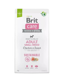 Brit care dog sustainable adult small chicken insect granule pre dospelých psov malých plemien 7 kg