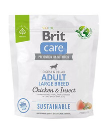 Brit care dog sustainable adult large breed chicken insect granule pre dospelých psov veľkých plemien 1 kg