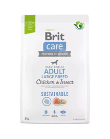 Brit care dog sustainable adult large breed chicken insect granule pre dospelých psov veľkých plemien 3 kg