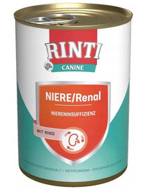 RINTI Canine Kidney-diét/Renal beef konzerva pre psov s hovädzím mäsom 400 g