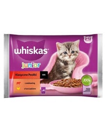 Whiskas Junior s hovädzím a kuracím mäsom 4x 85 g