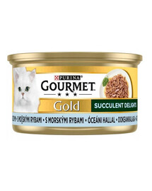 Gourmet GOLD Succulent Delights konzerva pre mačky s morskými rybami 85 g