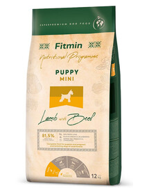 FITMIN Dog Mini Puppy Lamb&Beef granule pre šteňatá s jahňacím a hovädzím mäsom 12 kg