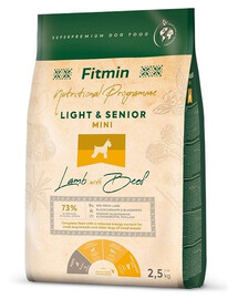 FITMIN Dog Nutritional Programme Mini Light Senior Lamb&Beef granule pre staršie psy s jahňacím a hovädzím mäsom 2,5 kg