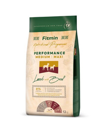 FITMIN Dog Medium Maxi Performance Lamb&Beef 12 kg granule pre psov s jahňacím a hovädzím mäsom
