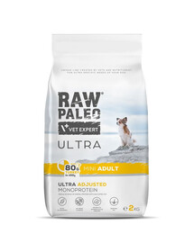 RAW PALEO Ultra Turkey Mini Adult 2kg dla psów dorosłych ras małych indyk