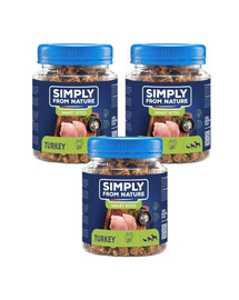 SIMPLY FROM NATURE Tréningové maškrty z morčacieho mäsa 3x130 g