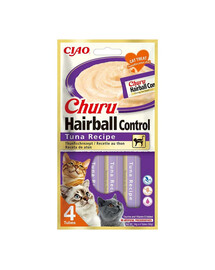 INABA Churu Hairball Tuna 4x14 g odchlpovacia pochúťka s tuniakom