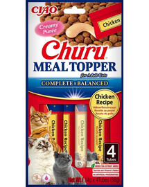 INABA Meal Topper Chicken 4x14 g krémový kurací doplnok do krmiva pre mačky