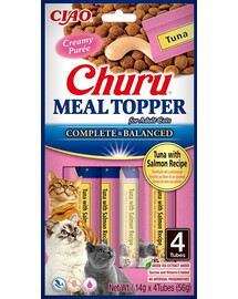 INABA Meal Topper Tuna Salmon 4x14 g krémový doplnok krmiva pre mačky s tuniakom a lososom