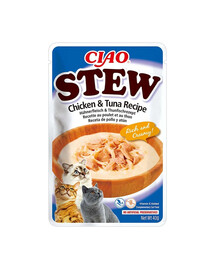 INABA CIAO Stew Kuracie mäso a tuniakový guláš pre mačky 40 g