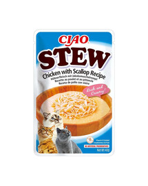 INABA Cat CIAO Stew Chicken & Scallops 40g Kurací guláš s hrebenatkami 40g