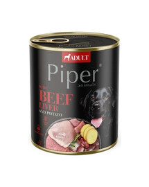 PIPER s hovädzou pečeňou a zemiakmi pre psov 800g