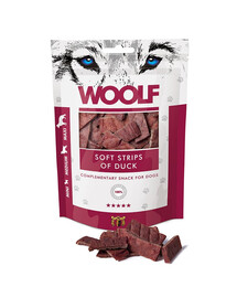 WOOLF pochúťka soft strips of duck pre malé aj veľké plemená psov 100g