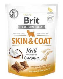 BRIT Care Dog Functional Snack skin&coat Krill 3x150 g krill maškrty na srsť