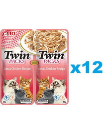 INABA Twin Tuniak s kuracím mäsom vo vývare pre mačky 24x40 g
