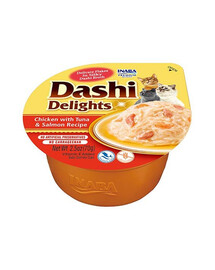 INABA Cat Dashi Delights Kuracie mäso, tuniak a losos 6x70 g