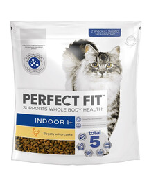PERFECT FIT (Indoor 1+) 750g Bogaty w kurczaka - sucha karma dla kota żyjącego w domu