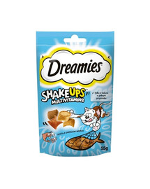DREAMIES ShakeUps Multivitamins 55g przysmak z owocami morza dla kota