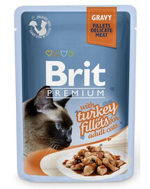 BRIT Premium Cat Fillets in Gravy morčacie krmivo pre mačky 24x85 g
