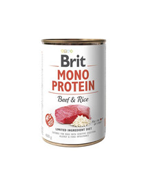 BRIT Mono Protein Beef & Rice 12x400 g monoproteínové hovädzie krmivo s ryžou