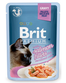 BRIT Premium Cat Jemné filety v omáčke s lososom v omáčke pre sterilizované mačky 24x85g