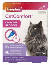 BEAPHAR CatComfort Calming Spot-On 3x0,55 ml s obsahom upokojujúcich feromónov pre mačky