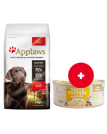 Applaws Dog Adult Large Breed Chicken 7,5kg + Taste Toppers kuracie mäso vo vývare 36x156 g ZADARMO