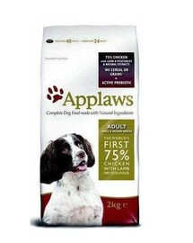 APPLAWS Dog Adult Small & Medium Breed Chicken & Lamb 3x2kg+ Taste Toppers Kuracie prsia vo vývare 6x156g ZADARMO