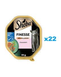 SHEBA Finesse miska 22x85 g kompletné krmivo pre dospelé mačky s lososom v pene