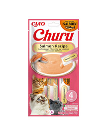 INABA Churu Cat Salmon 4x14g krémová pochúťka pre mačky s príchuťou lososa