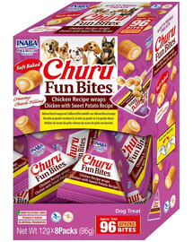 INABA Dog Churu Fun Bites Chicken with Pumpkin 8x12g kuracie a tekvicové wrapy pre psov