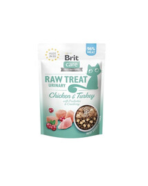 BRIT Care Raw Treat Freeze Dried Urinary Cat 40 g mrazom sušená kuracia a morčacia maškrta s probiotikami pre mačky
