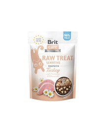 BRIT Care Raw Treat Freeze Dried Sensitive 40 g mrazom sušená morčacia pochúťka s probiotikami pre mačky