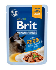 BRIT Premium Cat Fillets in Gravy krmivo s tuniakom v omáčke pre mačky 24x85g