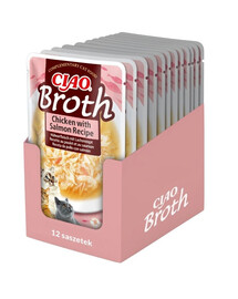 INABA CIAO Broth Kurací a lososový vývar pre mačky 12x40g