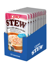 INABA CIAO Stew Dusené kura a losos 12x40g