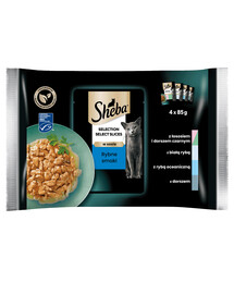 Sheba Selection in Sauce Collection of Flavours Fish 4 x 85g - krmivo pre mačky s rybami 4x85g