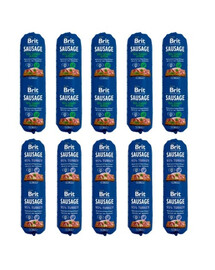 BRIT Premium Sausage Chicken, turkey a pea 5x800 g + Turkey 5x800 g krmivo pre psov všetkých vekových kategórií