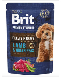 BRIT Premium By Nature Dog Fillets in Gravy Lamb & Green Peas 24×85 g S jahňacinou a hráškom