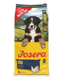 JOSERA Junior Kids dla młodych psów średnich i dużych ras 12,5kg + 2,5kg gratis