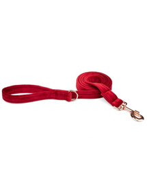 ESME FOR DOG Zamatové vodítko pre psov čerešňovej farby 150 cm / 2 cm