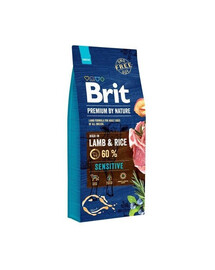 BRIT Premium By Nature Sensitive Lamb and rice 15 kg + BRIT Mono Protein Lamb & Rice 3x400 g
